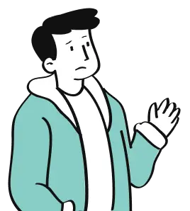 右を見る男性のイラスト